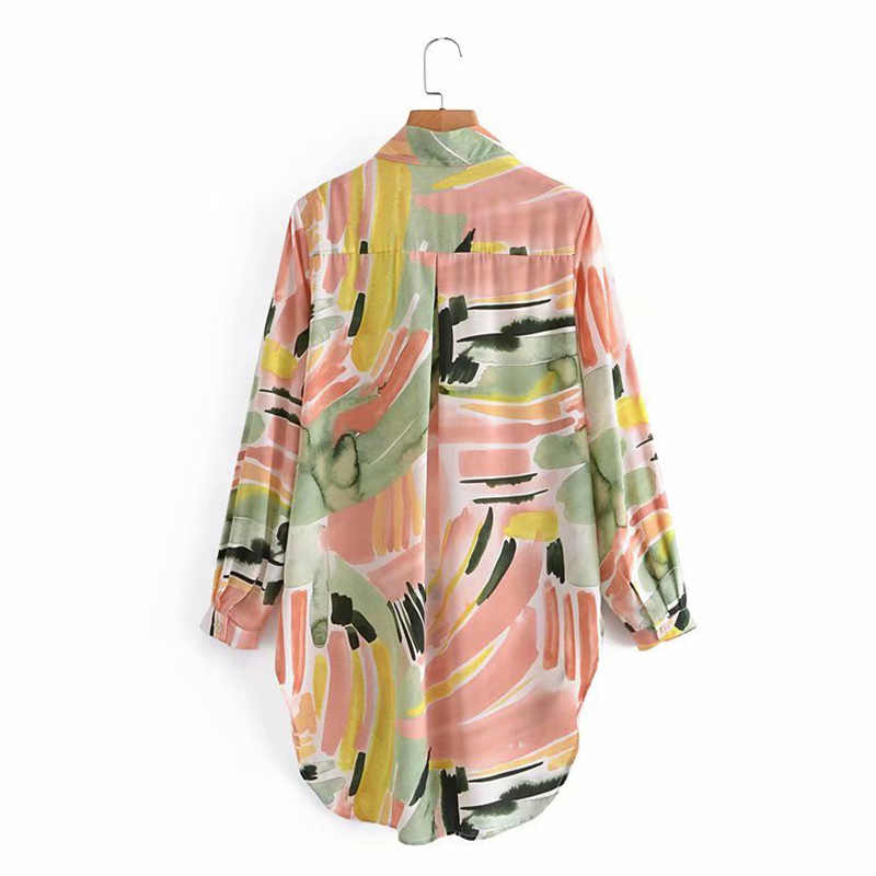 SS2395 Silk Satin Standard Blouse Digital Printed womens button UP Shirts (4)